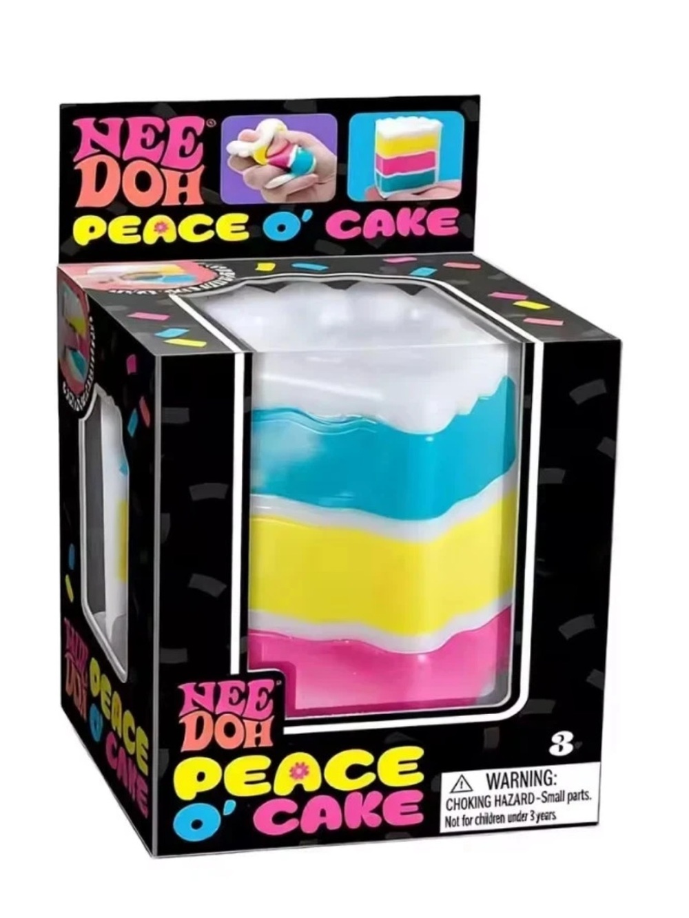 AUTHENTIC NeeDoh Schylling Brand Peace O' Cake Multicolor Play Dough Cake 🍰